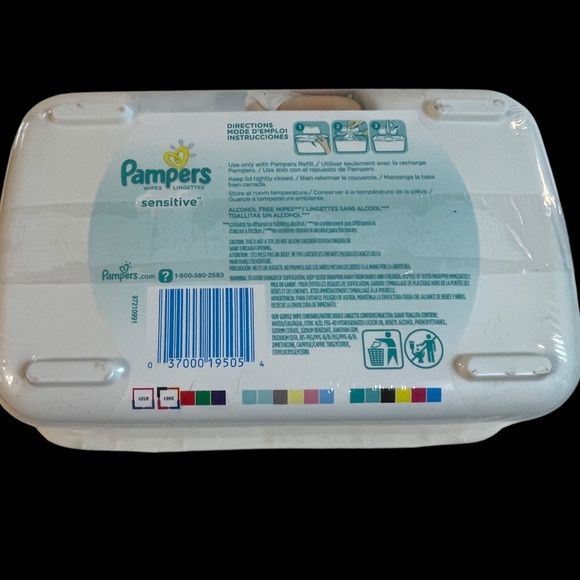 Pampers Baby 64 Wipes Pop Up Container Refillable Sensitive New SEALED Box READ - Picture 2 of 11